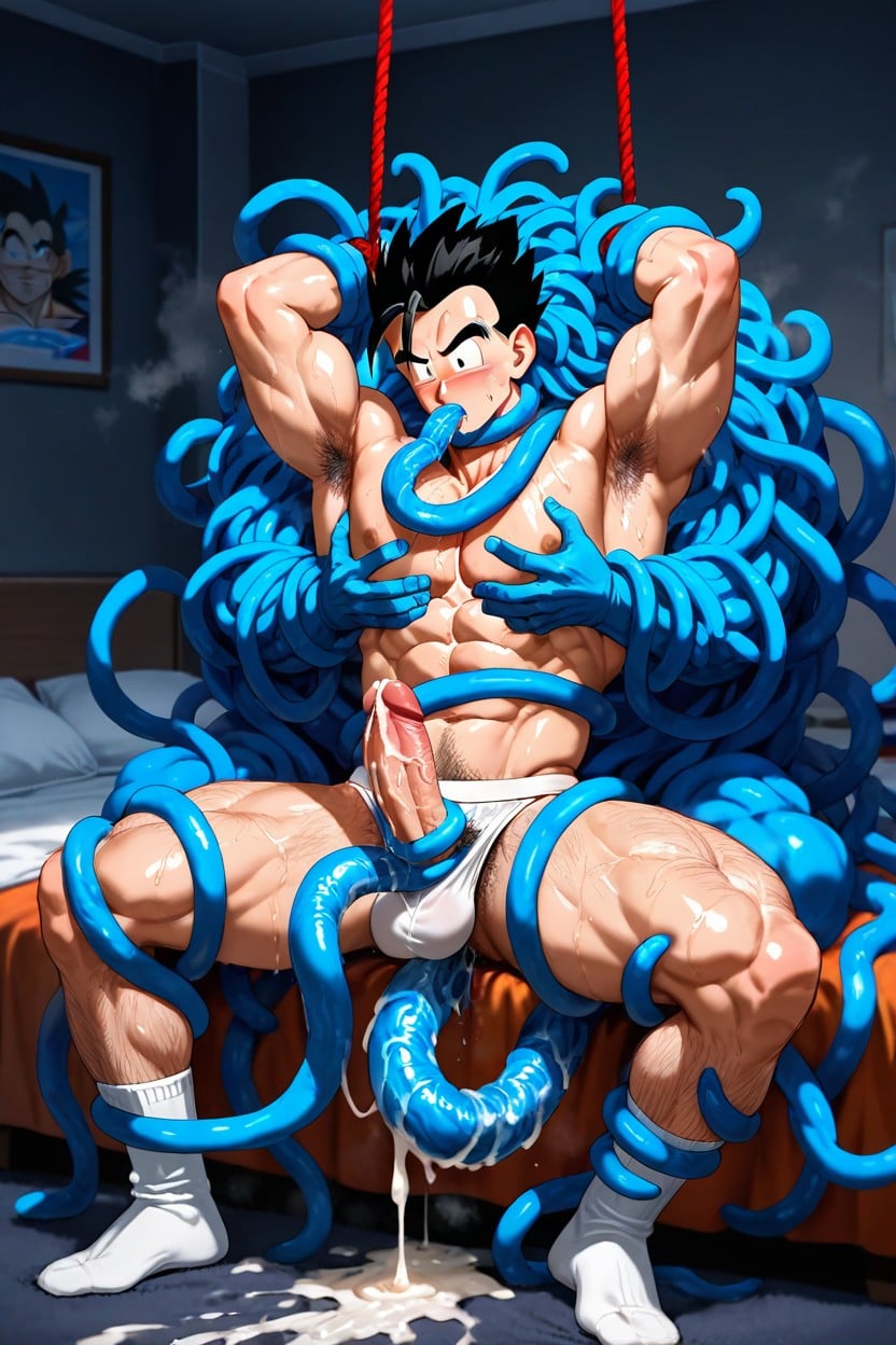 Tangrowth’s Fucking Gohan, Dark, Long White Slouch Socks AI Gay Porn