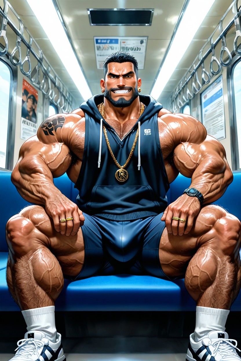 Hairy Legs, Huge Calves, Smirk AI Gay Porn