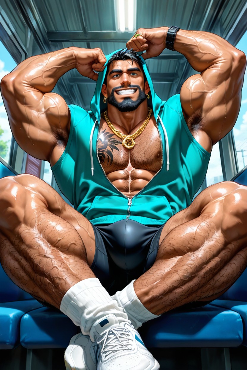 Hairy Armpits, Muscular Ass, Sweaty AI Gay Porn