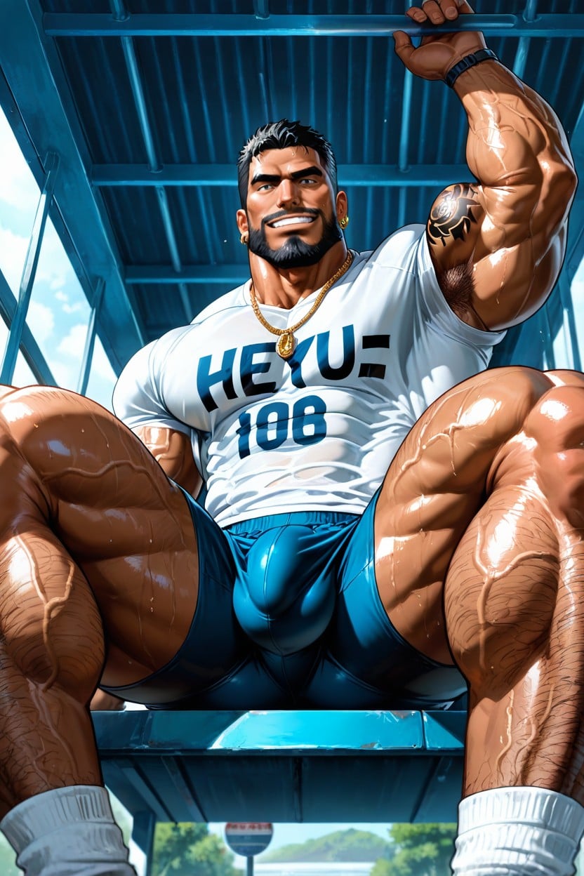 Hairy Armpits, Long Black Beard, Big Earrings AI Gay Porn