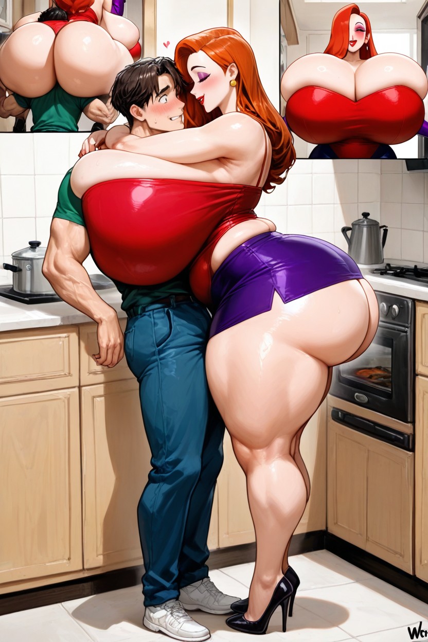 Perfect Face, Ginger Very Voluptuous Milf, Eyes Open Hentai IA