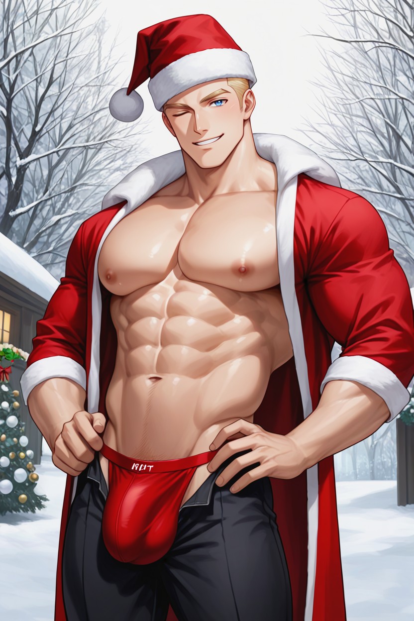 Standing, Snowy, Pixie Cut AI Gay Porn