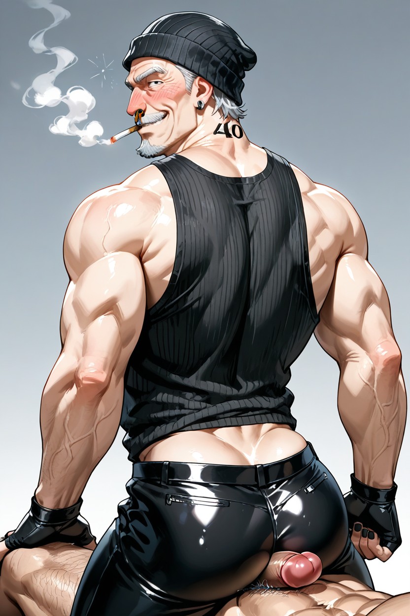 Gas Cloud, Girthy Cock, Cigarette In Mouth AI Gay Porn