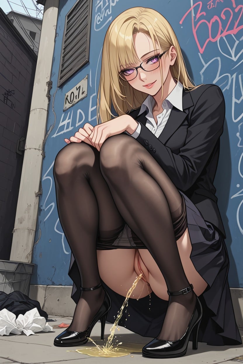 Cotton Beautiful Panties Pulled Down To The Legs, Blush, A Half Empty Bottle Of Lying Around Hentai AI Porn