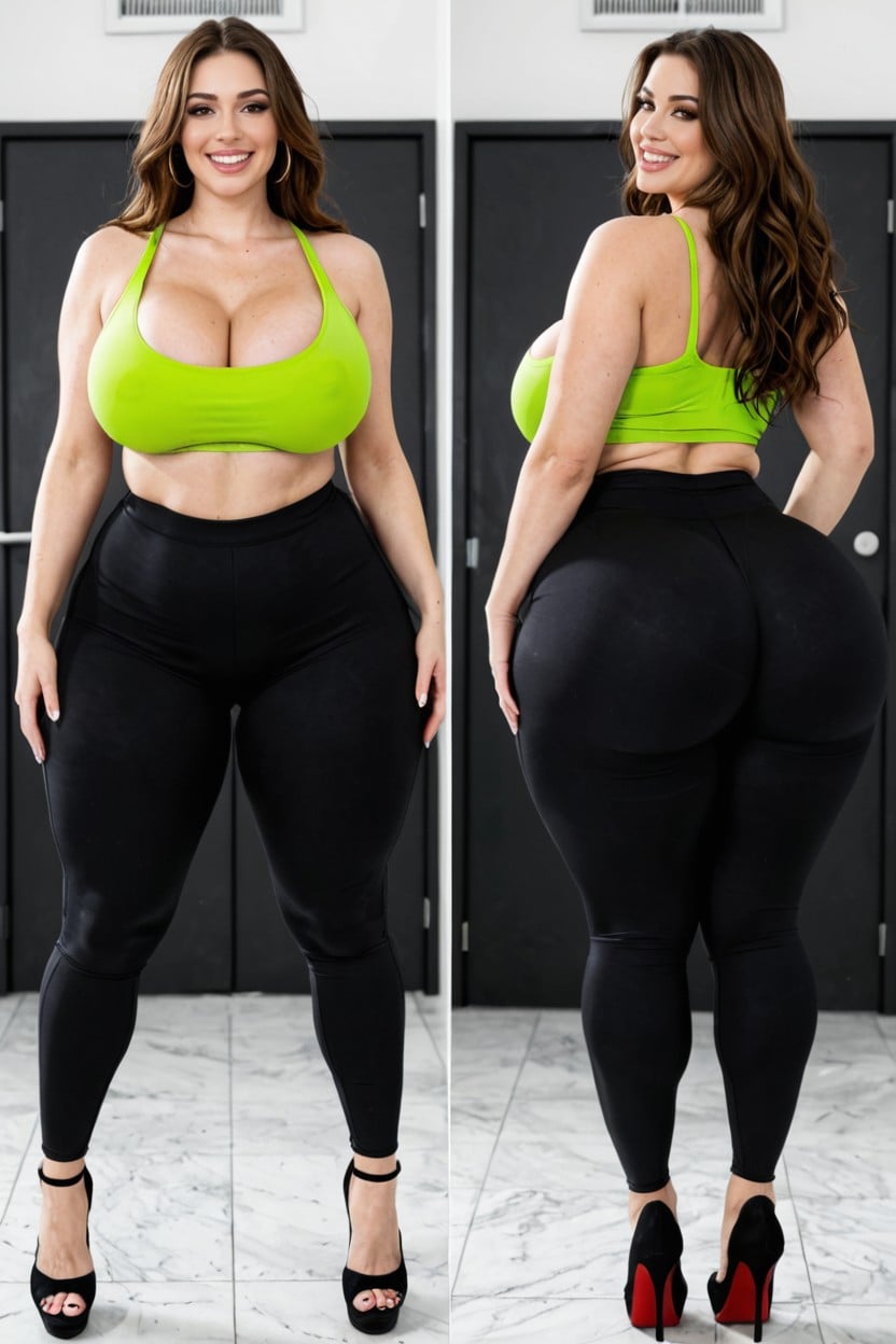 Heavy Makeup, Huge Wide Hips, Multiple Views AI Porn