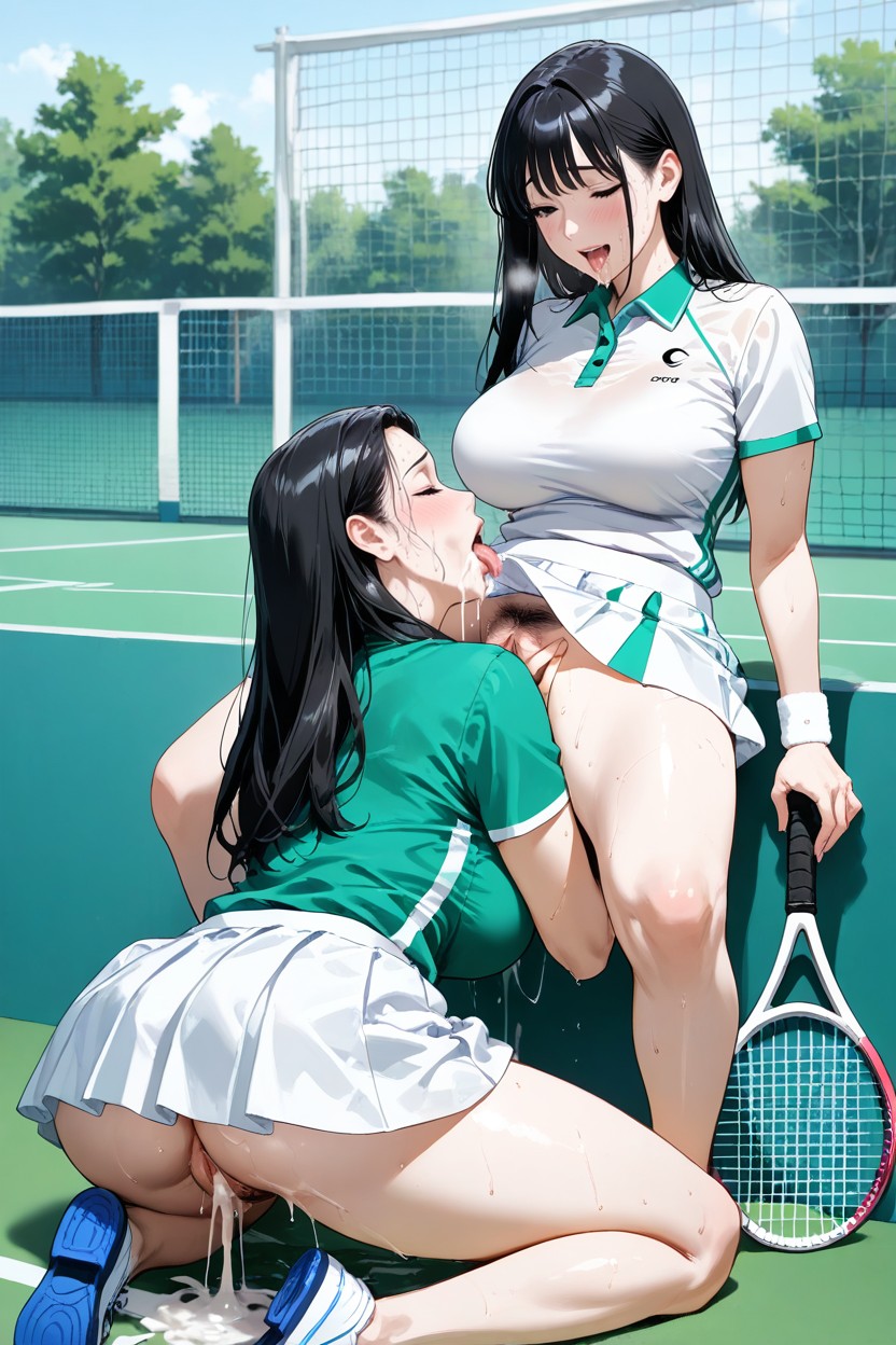 Long Black Hair, Curvy Body, Extreme Pleasure Face Hentai AI Porn