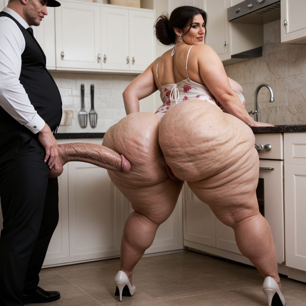 Gigantic Ass, Huge Cock Sliding Between Butt, By Cock AI Porn
