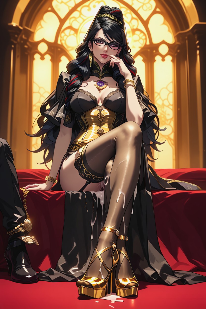 Bayonetta, Golden Accessories, Tight Clothes Hentai AI Porn