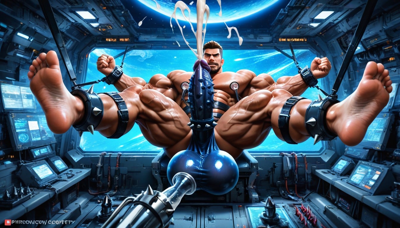 Spiked Cock, Connected Milking Machine, Oversized Gigantic Huge Penis AI Gay Porn