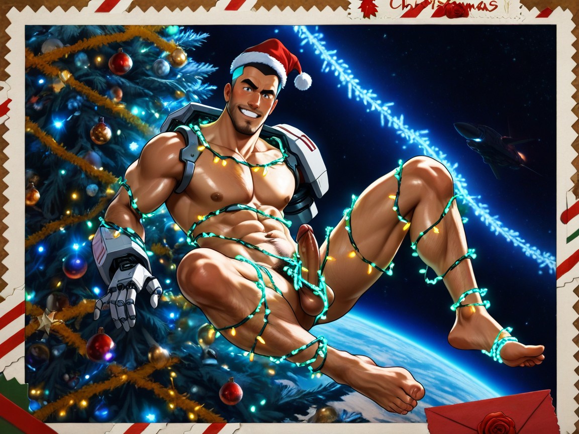 Alien Planet, Christmas Tree In The Background, Normal Colors AI Gay Porn