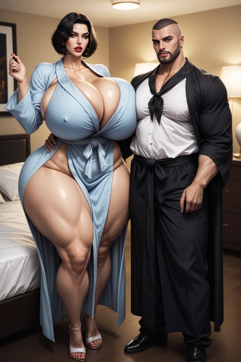 Hot Plump Pawg, Extremely Large Ass, Man With Big Dick AI Porn