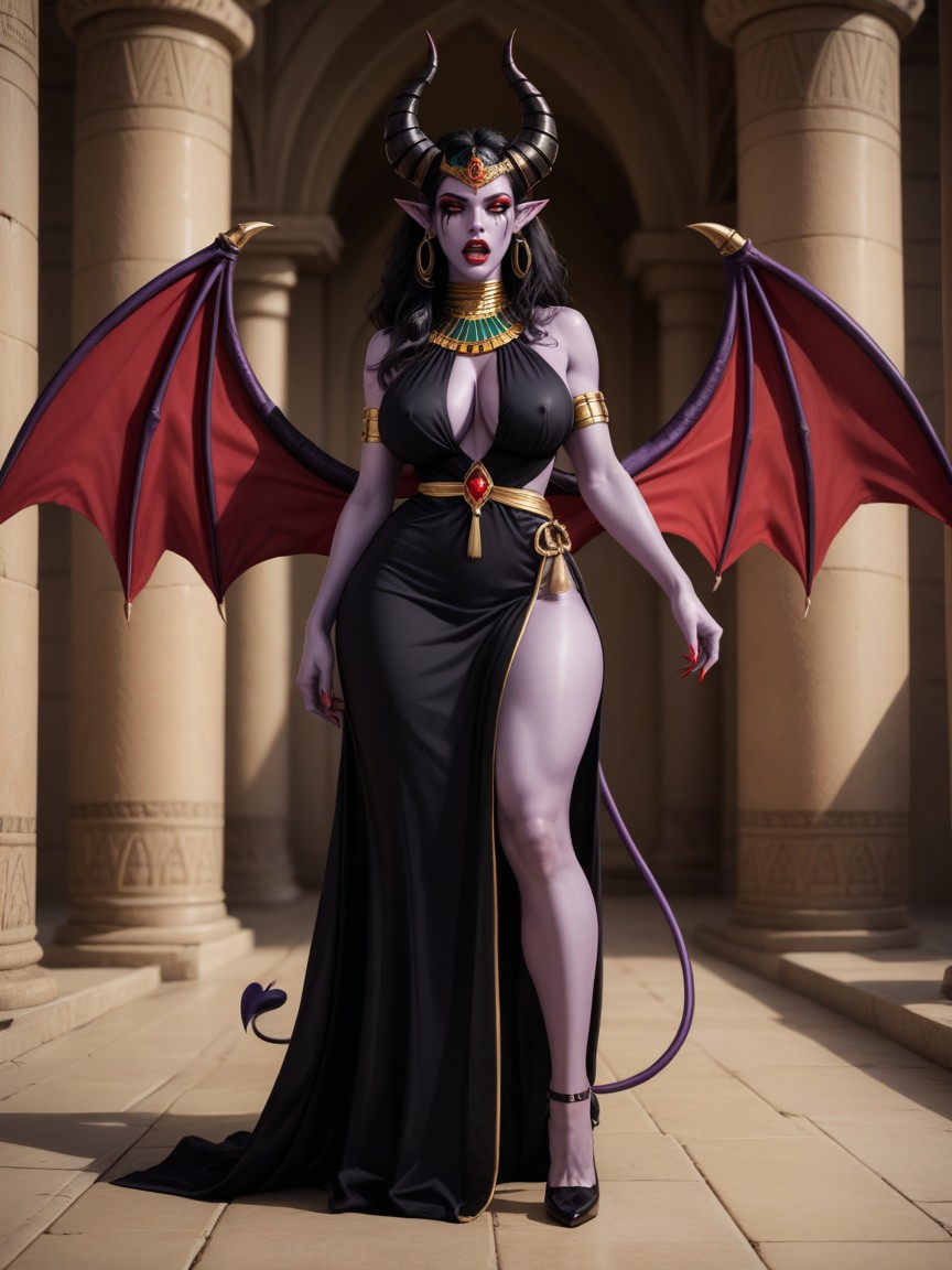 Succubus, Black Horns, Extreme Makeup Hentai AI Porn