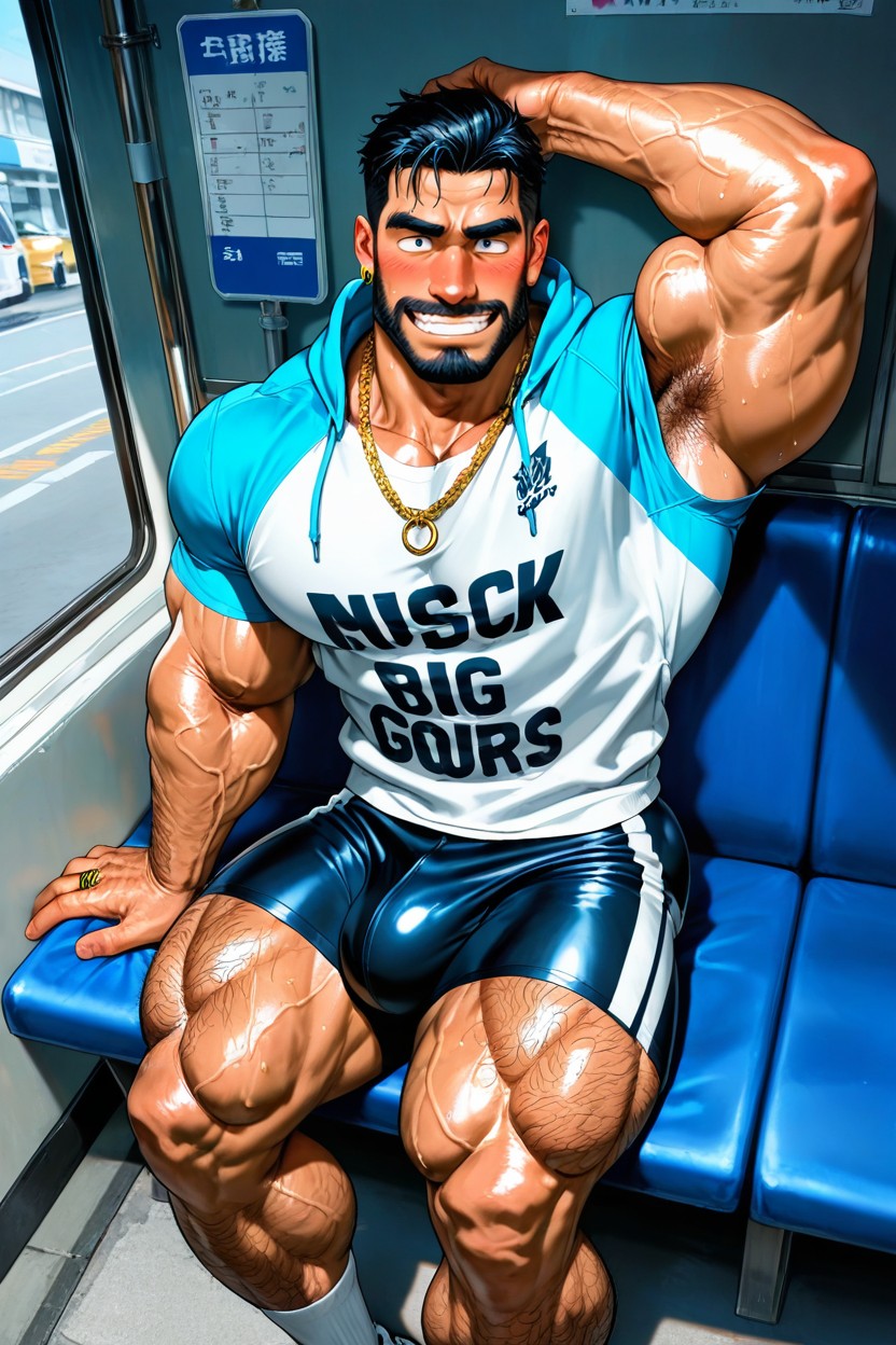 Bus Stop, Long Sleeves, Long Strong Neck AI Gay Porn