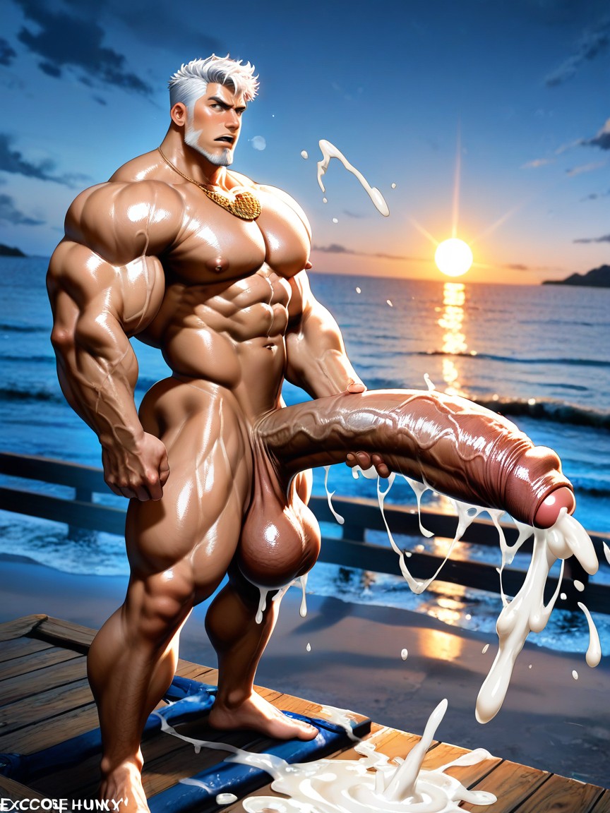 Gigantic, Cock Ring, Excessively Long Hyper Foreskin Covering Glans AI Gay Porn
