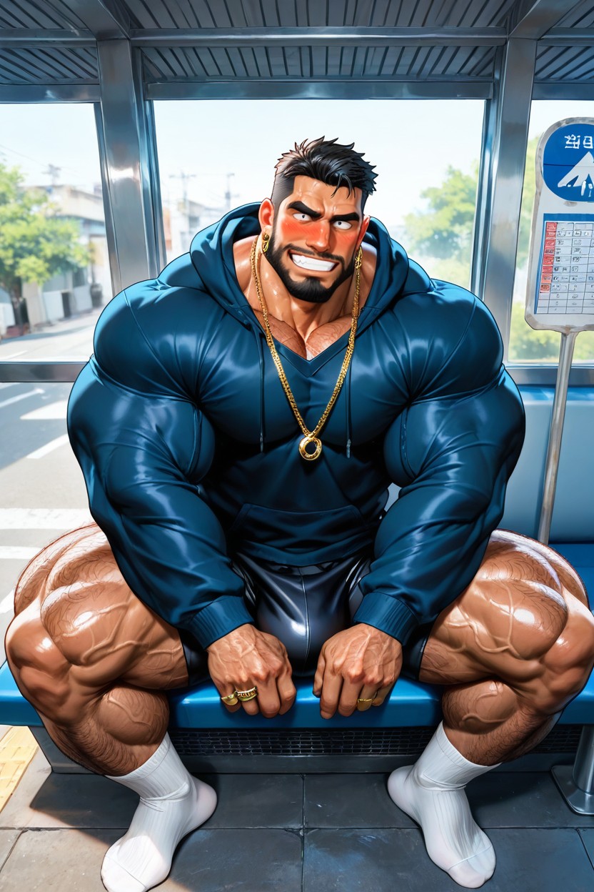 High Definition, Sporty Shorts, Detailed Muscles AI Gay Porn