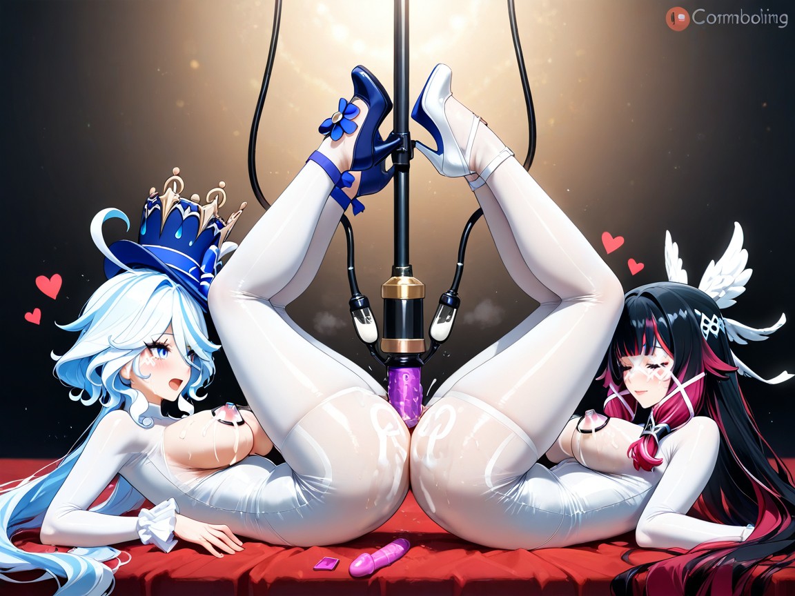 Dildo Penetration In Vaginas, Lesbian Sex, Women Only Hentai AI Porn