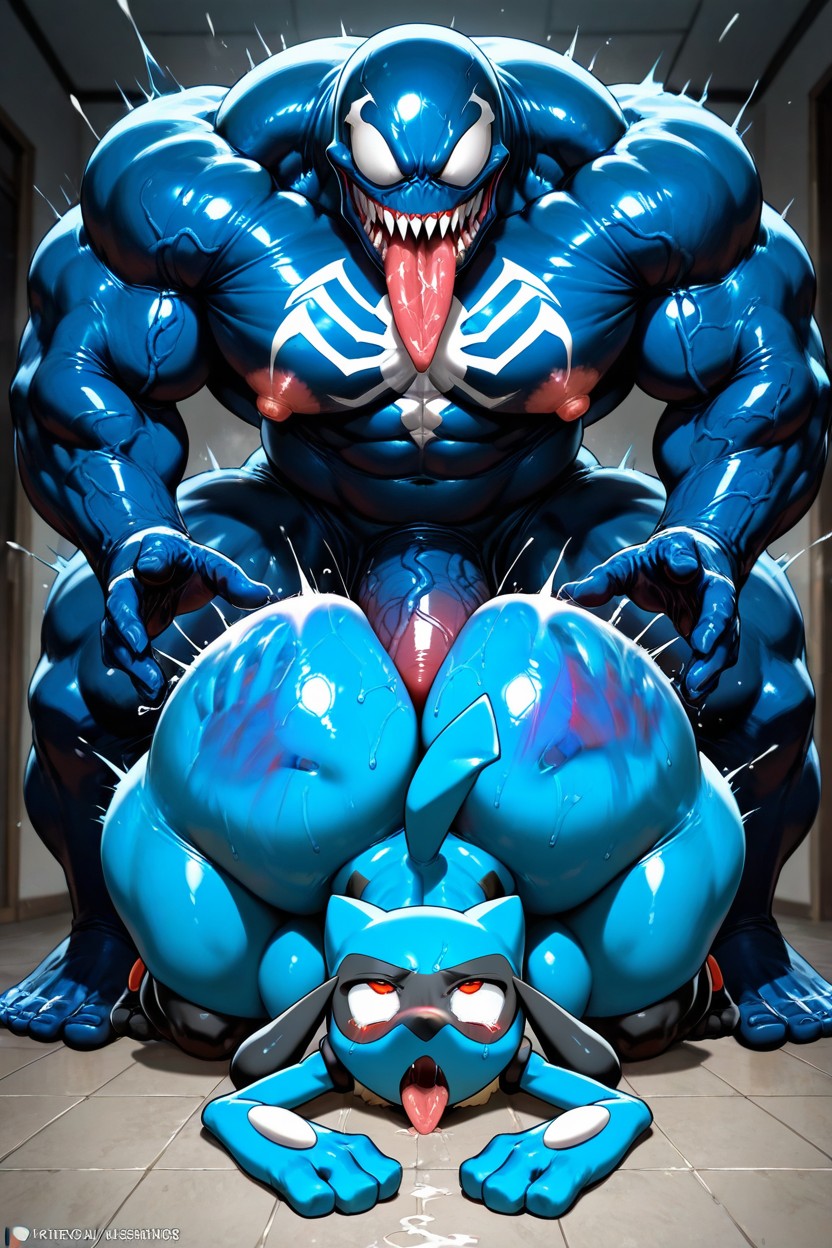 Hyper Muscle Pecs, Super Long Cock, Doggystyle AI Gay Porn