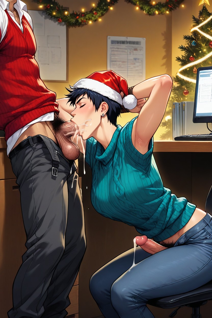 Penis Hanging Out, Tomboy, Arms Up AI Gay Porn