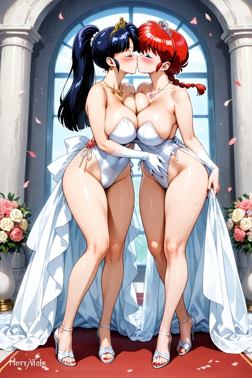 Heart Necklace, Kiss, Women Hentai AI Porn