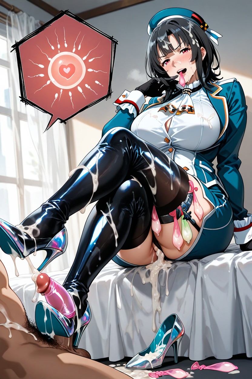Cum On Feet, After Sex, Used Condom Waistband Hentai AI Porn