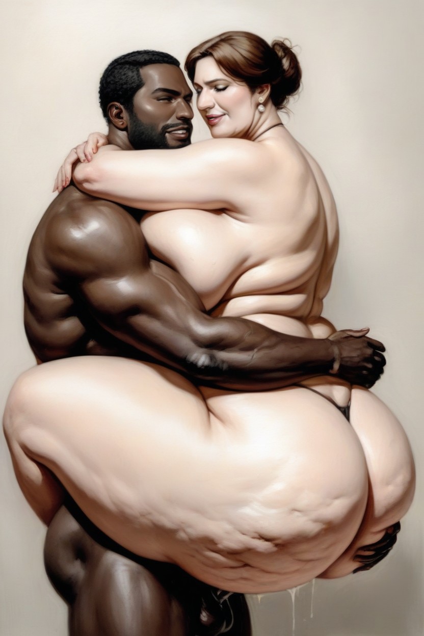 Interracial, Curvy Body, Stunning Face AI Porn