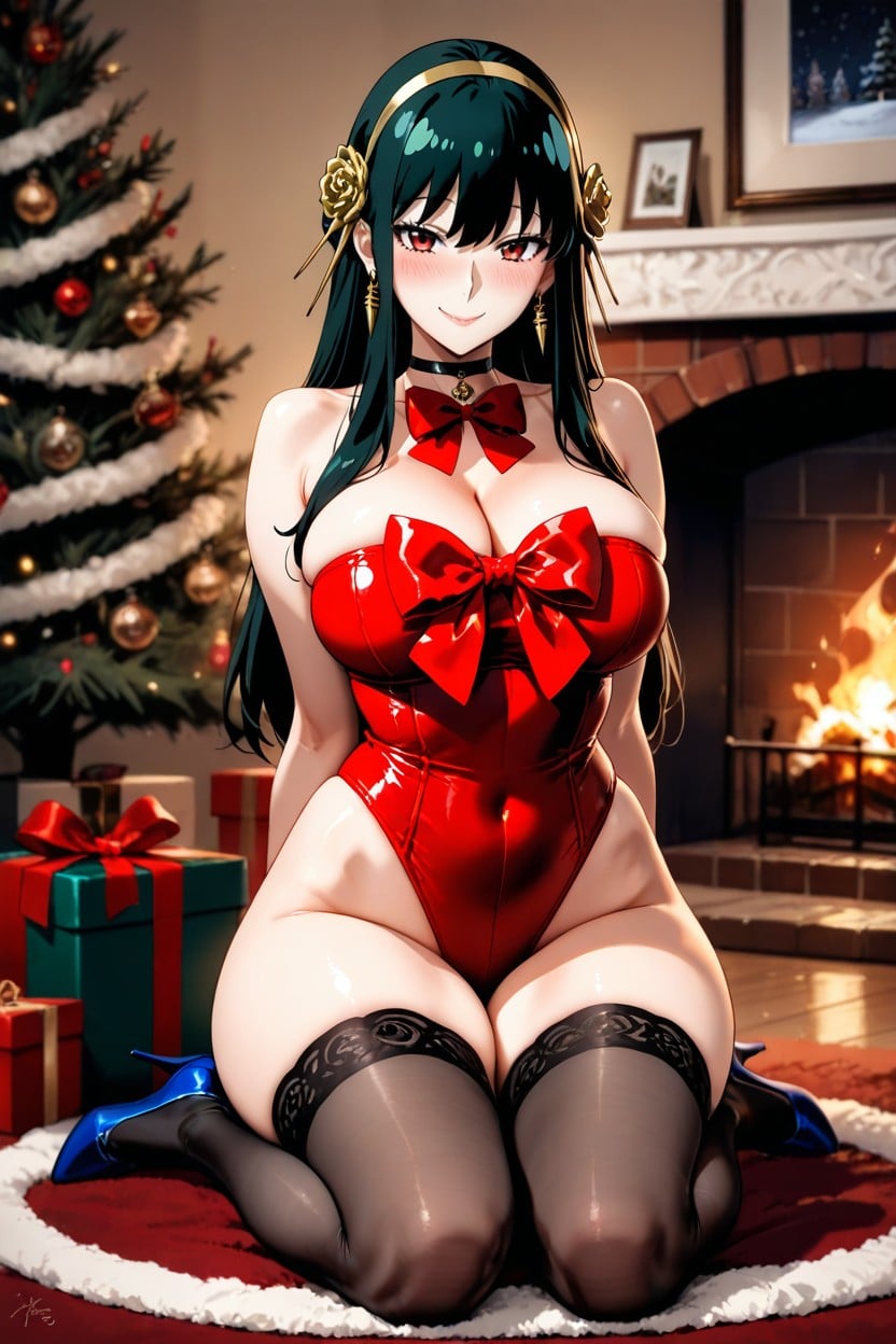 Woman Beatiful, Kneeling, Smiling Hentai AI Porn
