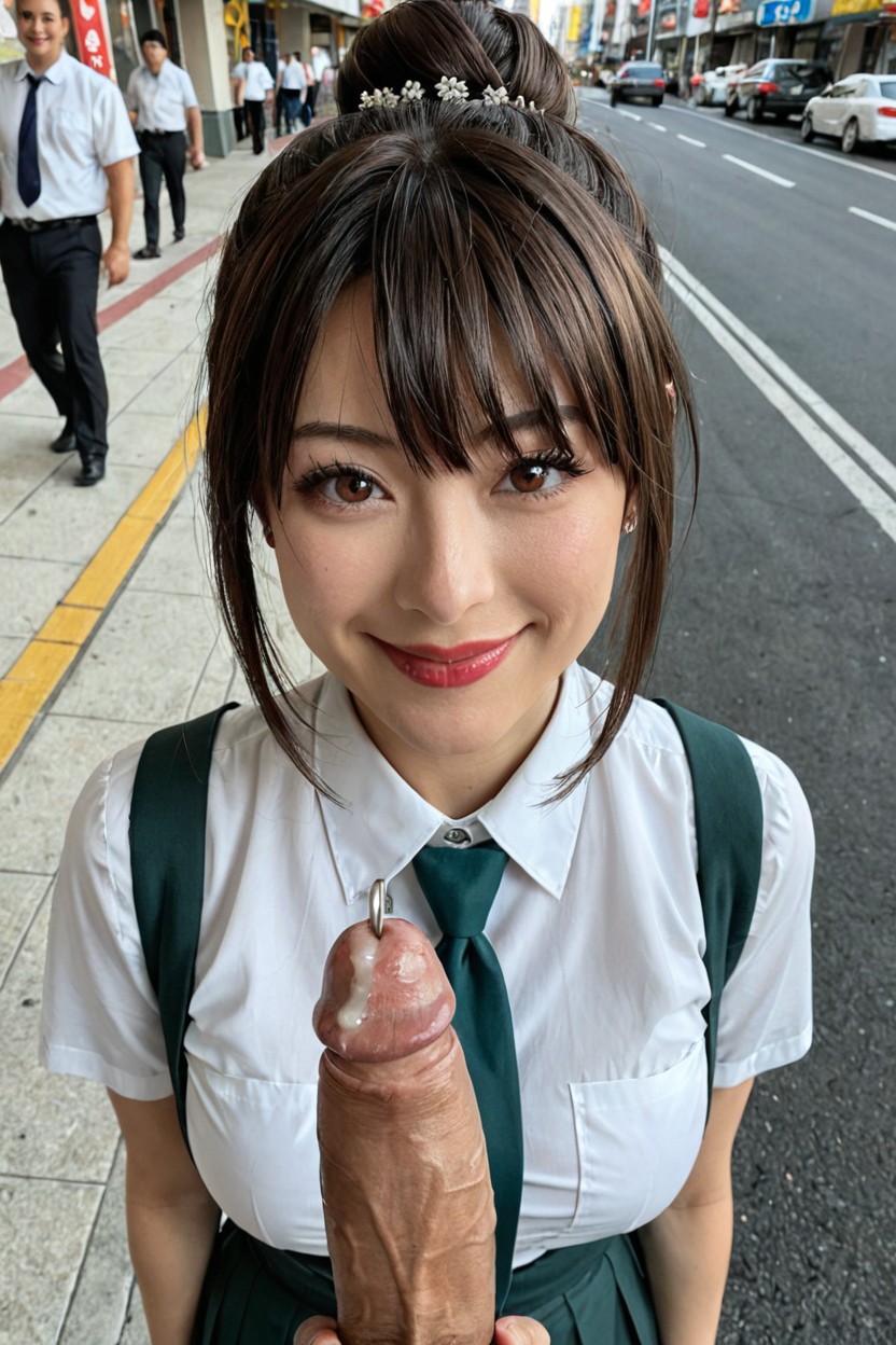 Idol Face, Brunette, Decorated Clitoris Piercing AI Porn