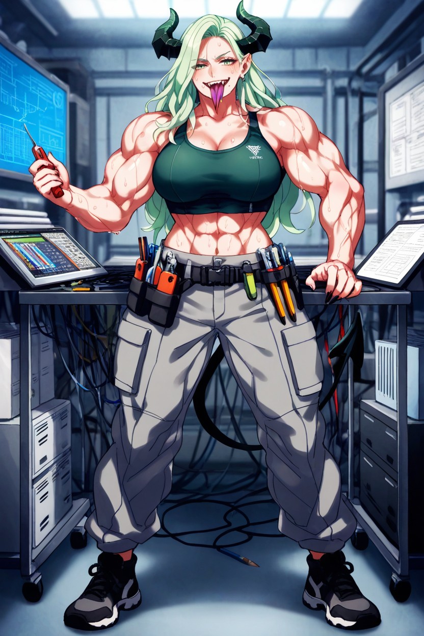 Tangled Cables, Long Length, Blinking Leds Hentai AI Porn