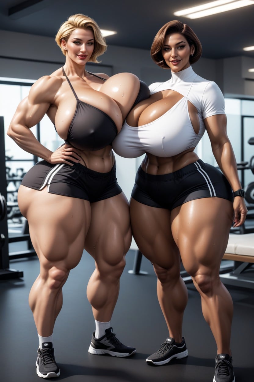 White Man, Wide Hips, Gym AI Porn