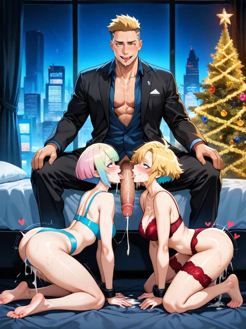 Drooling, Sitting Down Legs Spread, Full Body AI Gay Porn