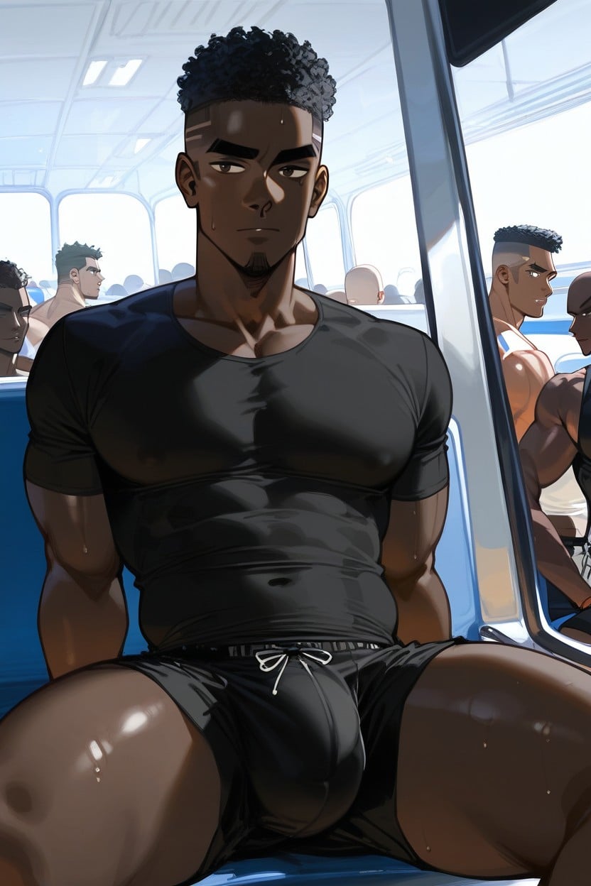 Very Dark Complexion, Skinny, Dark Skinned AI Gay Porn