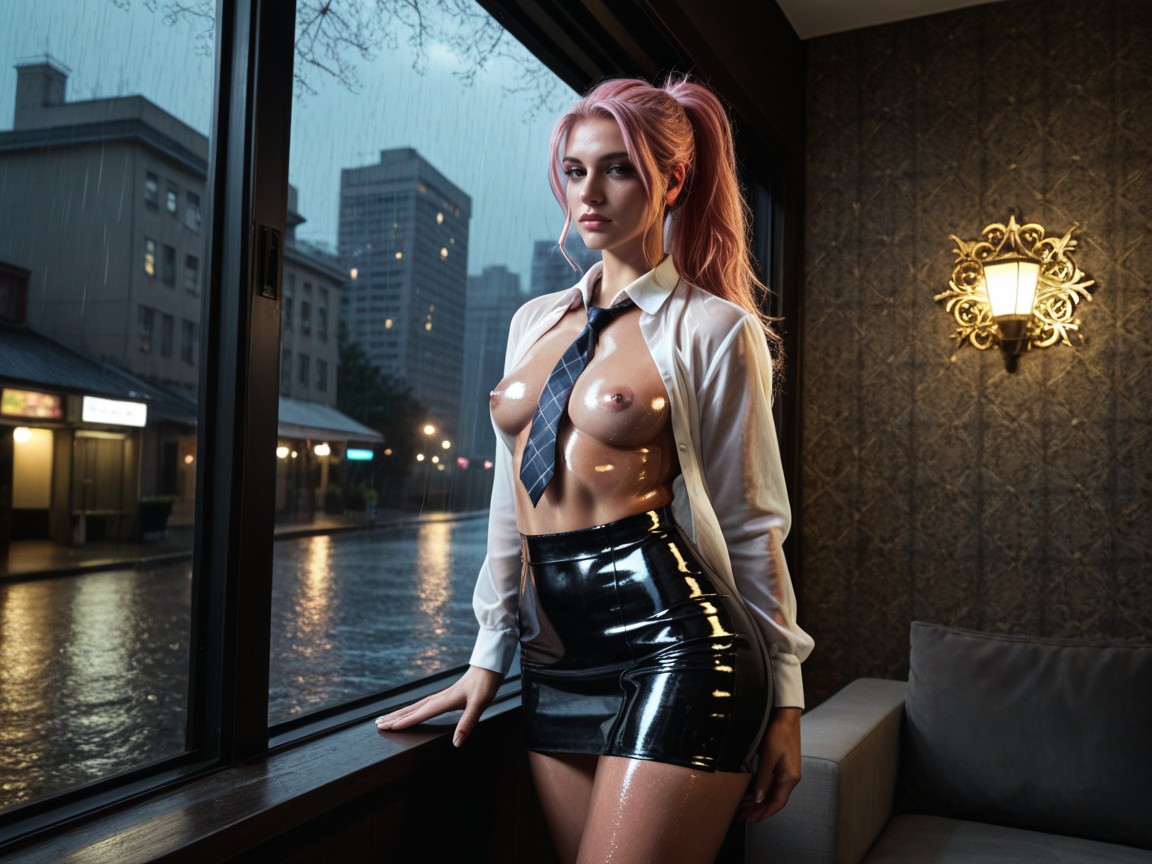 Small Breasts, Open Clothes, Volumetric AI Porn