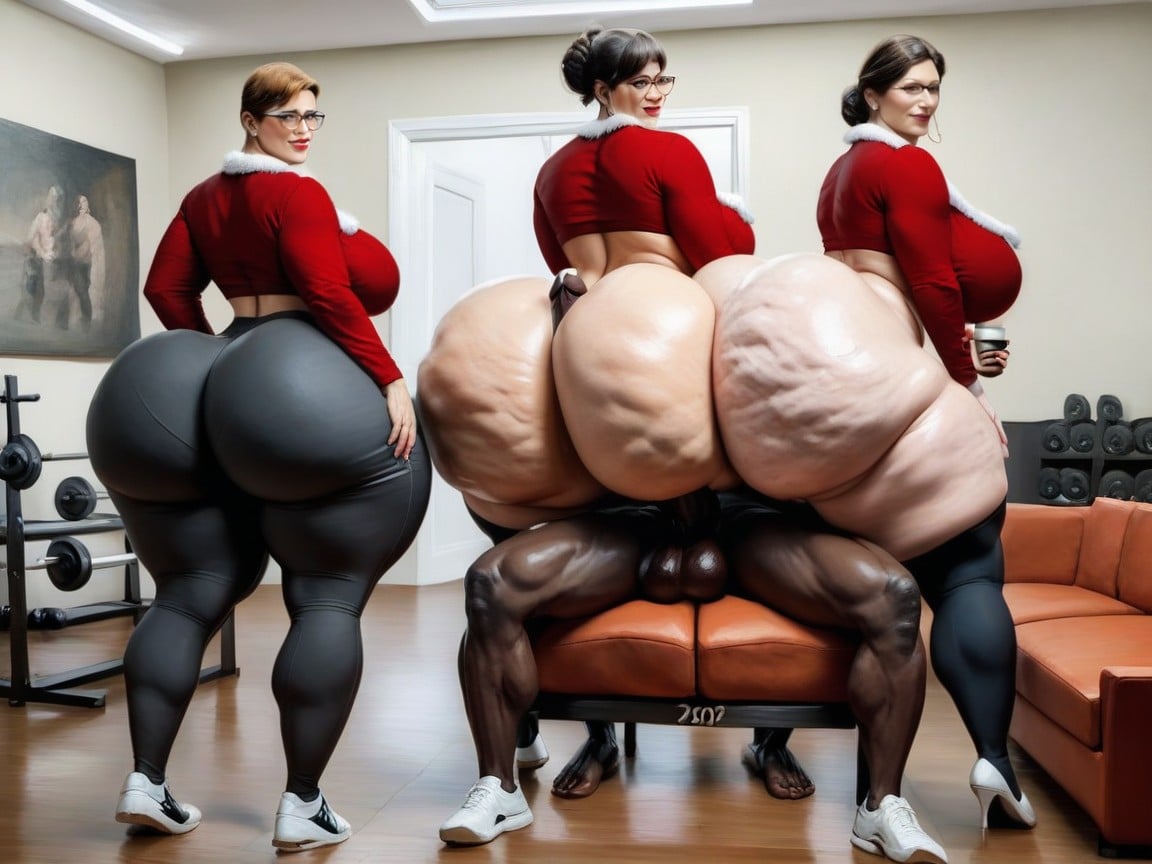 Glasses, Harem, Light Cellulite Thighs AI Porn