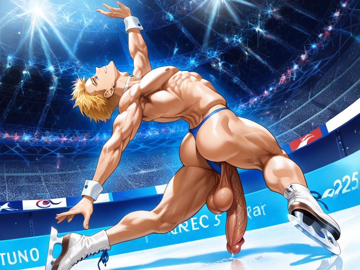 White Ice Skates, 18+, Leaking Precum ゲイAIポルノ