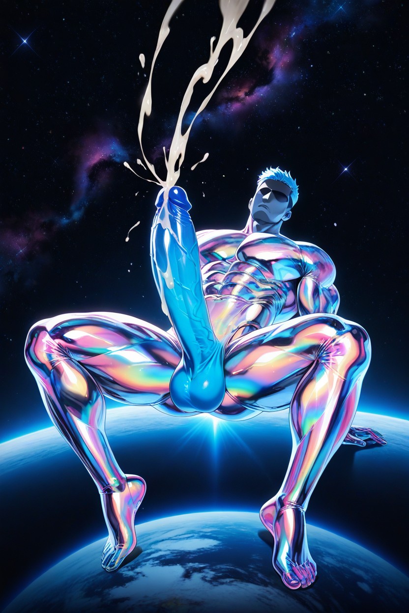 Very Hair, Perfect Anatomy, Floating In Space AI Gay Porn