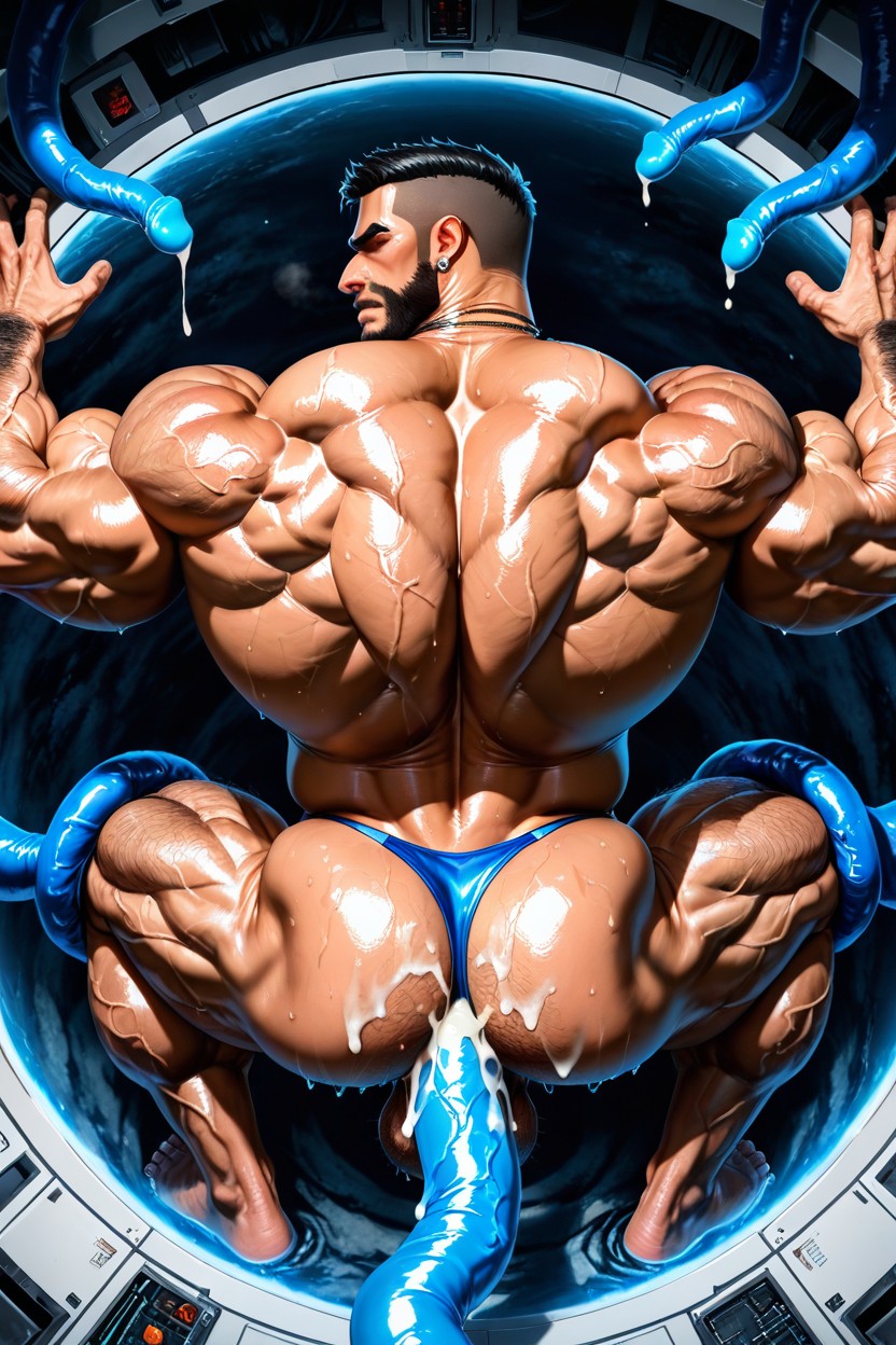 Veiny Muscles, Big Earrings, Detailed Realistic Image AI Gay Porn