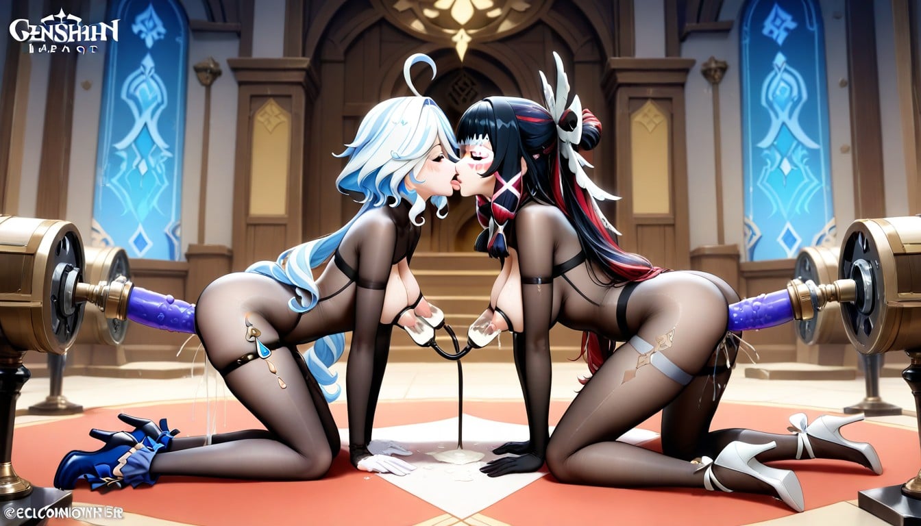 All Women Faces Are Visiable, Kneeling, Big Breasts Hentai AI Porn