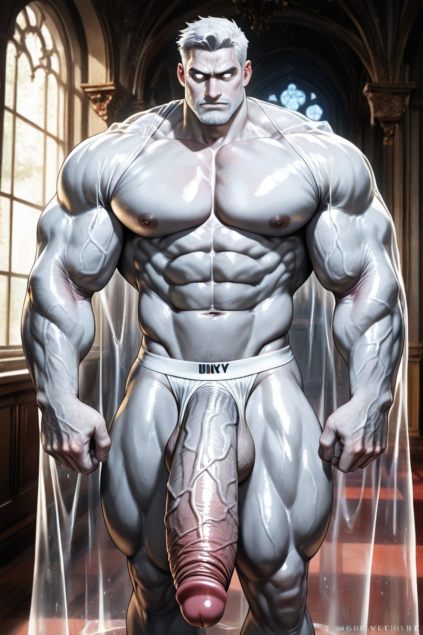 Man, Handsome Hunky Top, Ash Hair AI Gay Porn