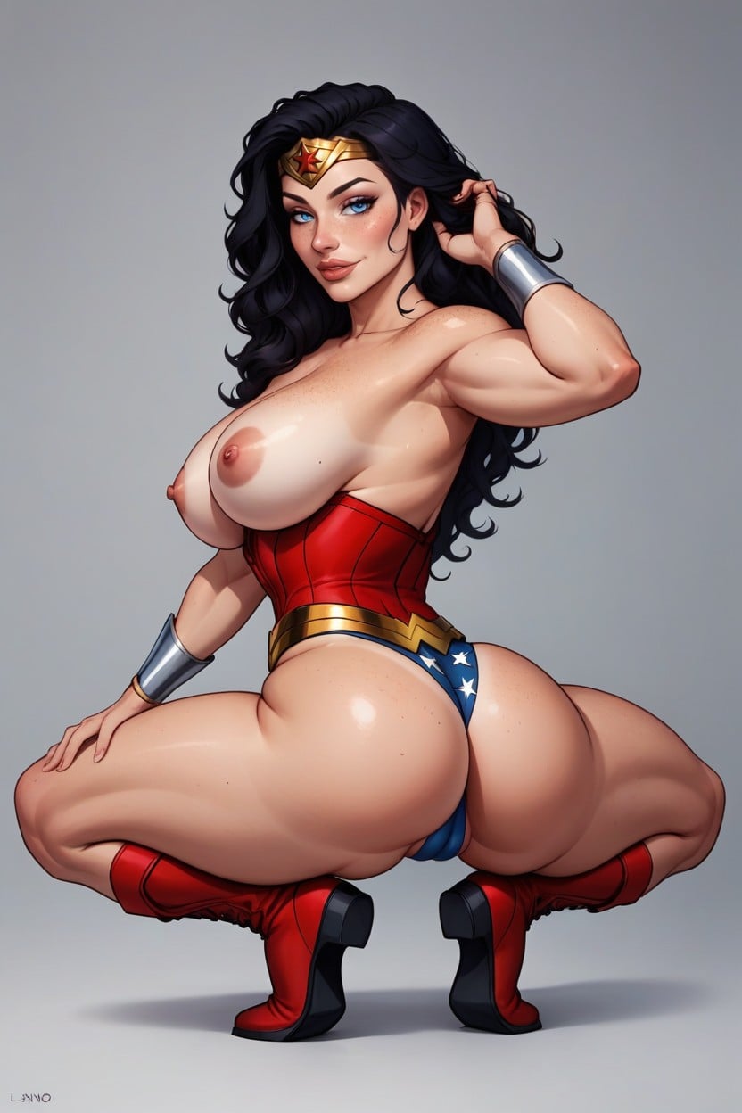 Dc Wonder Woman, Looking At Viewer, Lifting Hair AI Porn