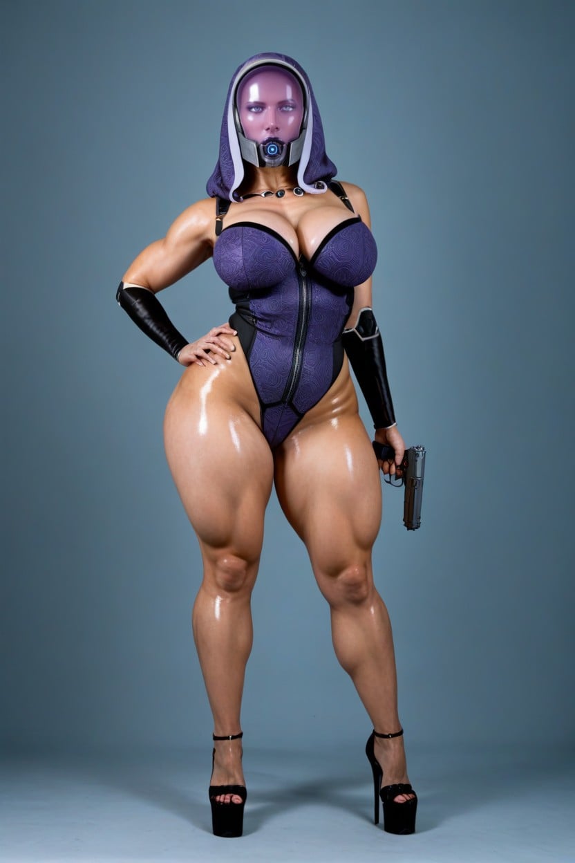 Long Legs, Standing, Tali From Mass Effect With Helmet AI Porn