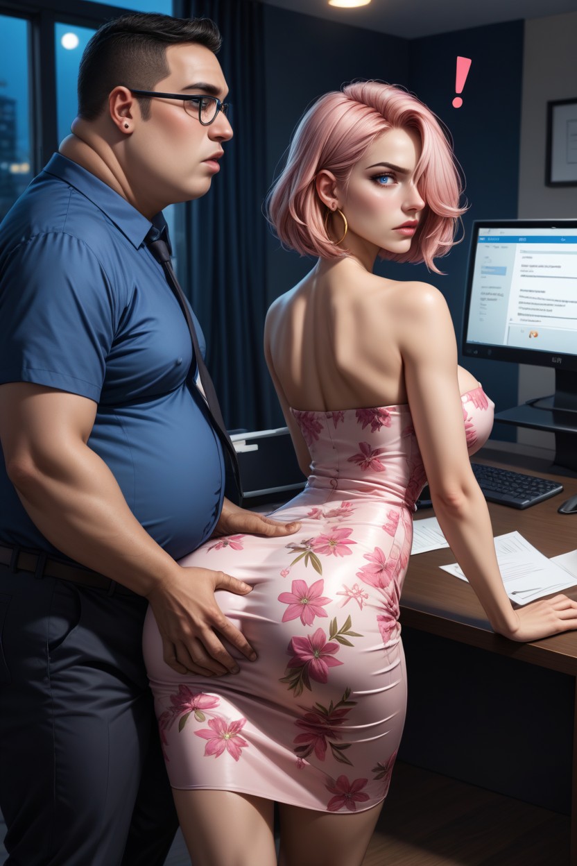 Touching Her, He Grinds His Body Against Her, Night AI Porn