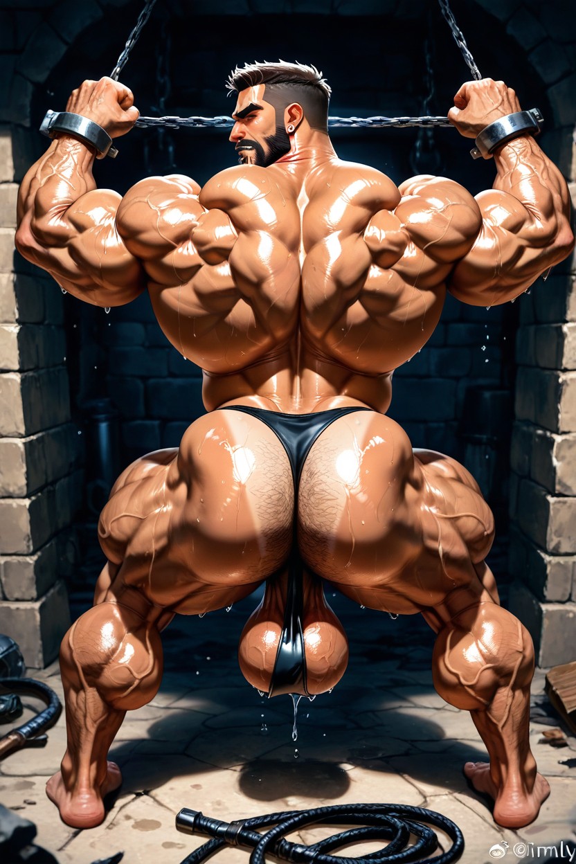 Low Hanging Balls, Dungeon, Oily Skin AI Gay Porn