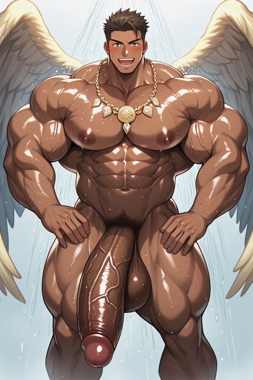 Angel, Muscle In The Background, Bent Cock AI Gay Porn