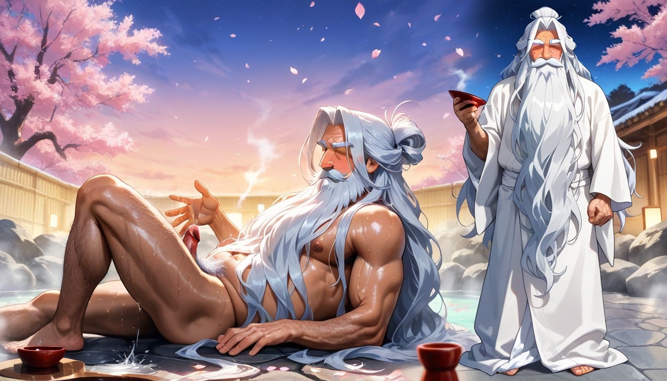 Super Long Hair, Blush, A Old Man ゲイAIポルノ