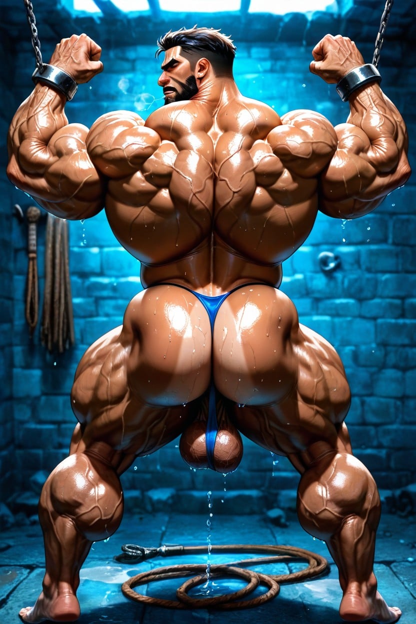 Huge Neck, Hyper Detailed Balls, On Tiptoes AI Gay Porn