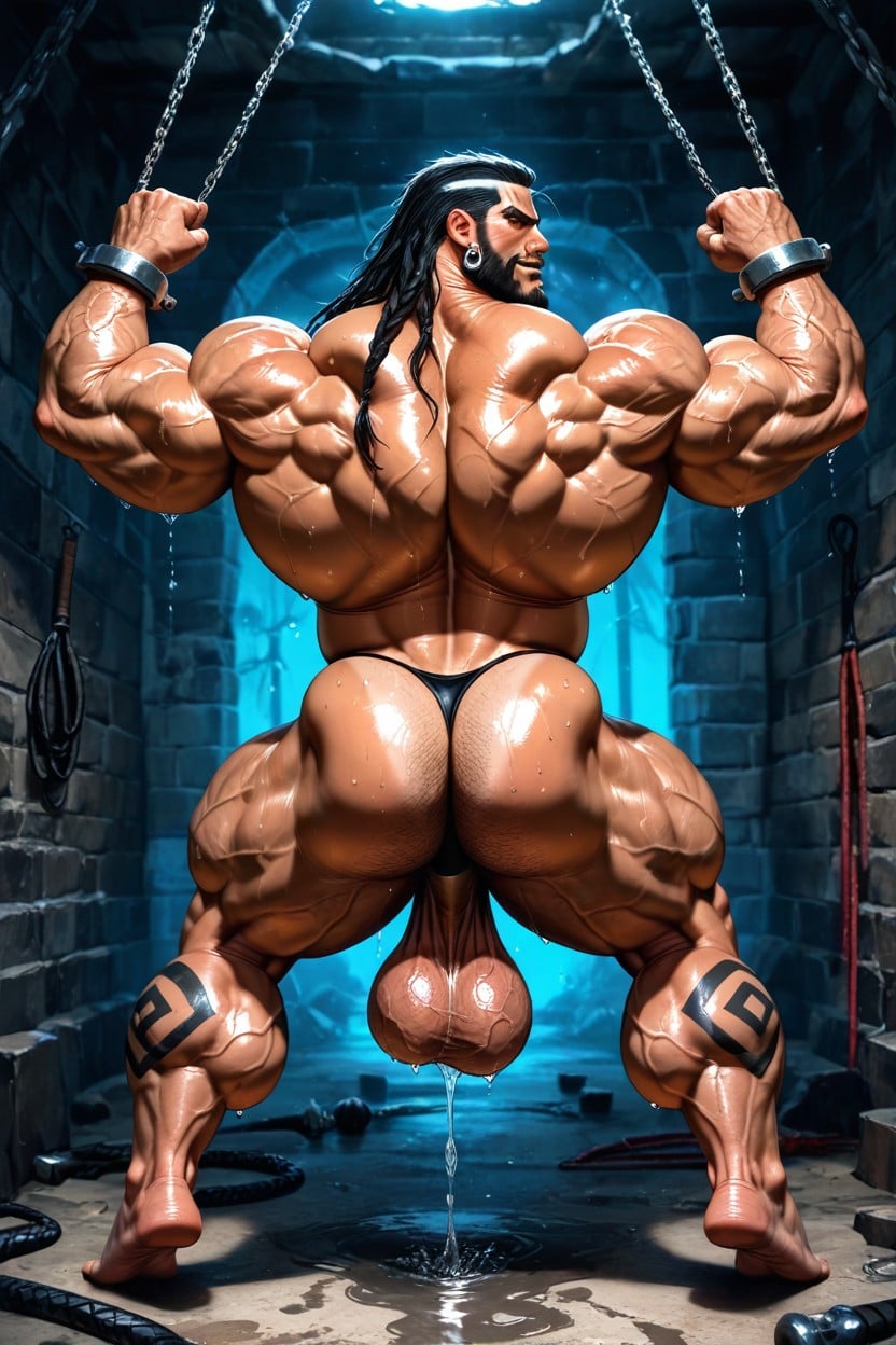 Hairy Balls, Wet, Big Adam's Apple AI Gay Porn