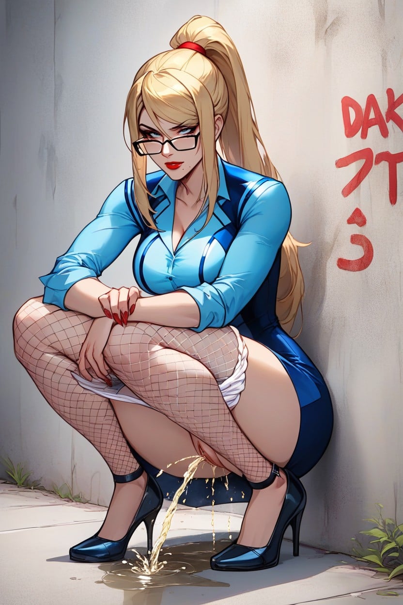 Extremely Beautiful, Alone, Glasses Hentai AI Porn