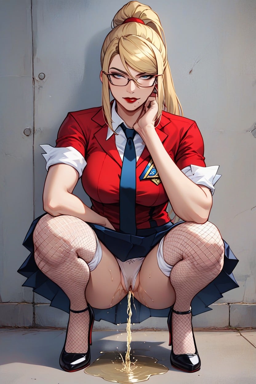 Eyeliner, Hyper Pee Stream, Exaggerated Jet Of Pee Hentai AI Porn