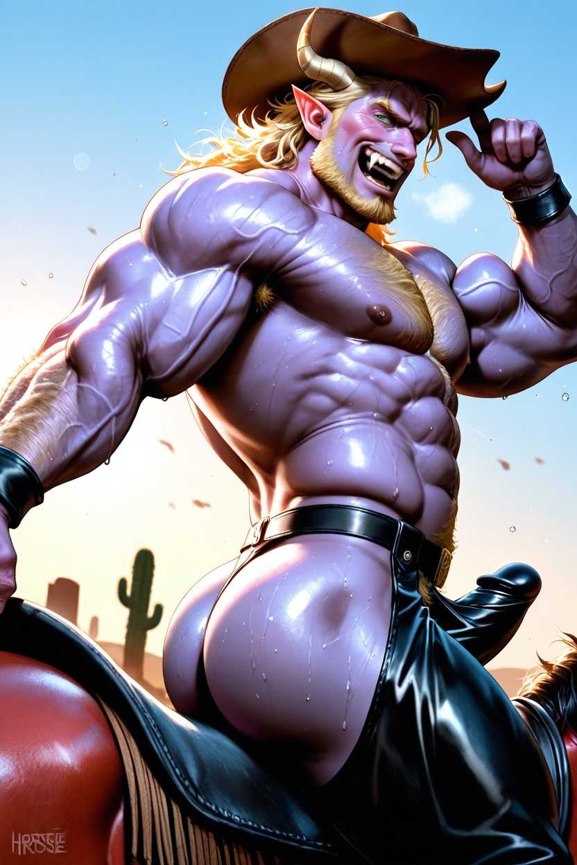 Showing Teeth, Shirtless, ペニスの膨らみ ゲイAIポルノ