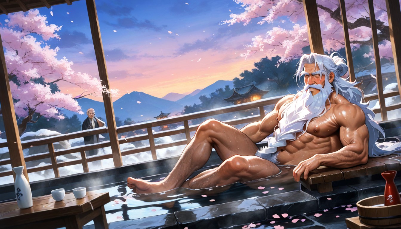 Dramatic Angle, Sakura Tree, Erect Hyper Nipples AI Gay Porn